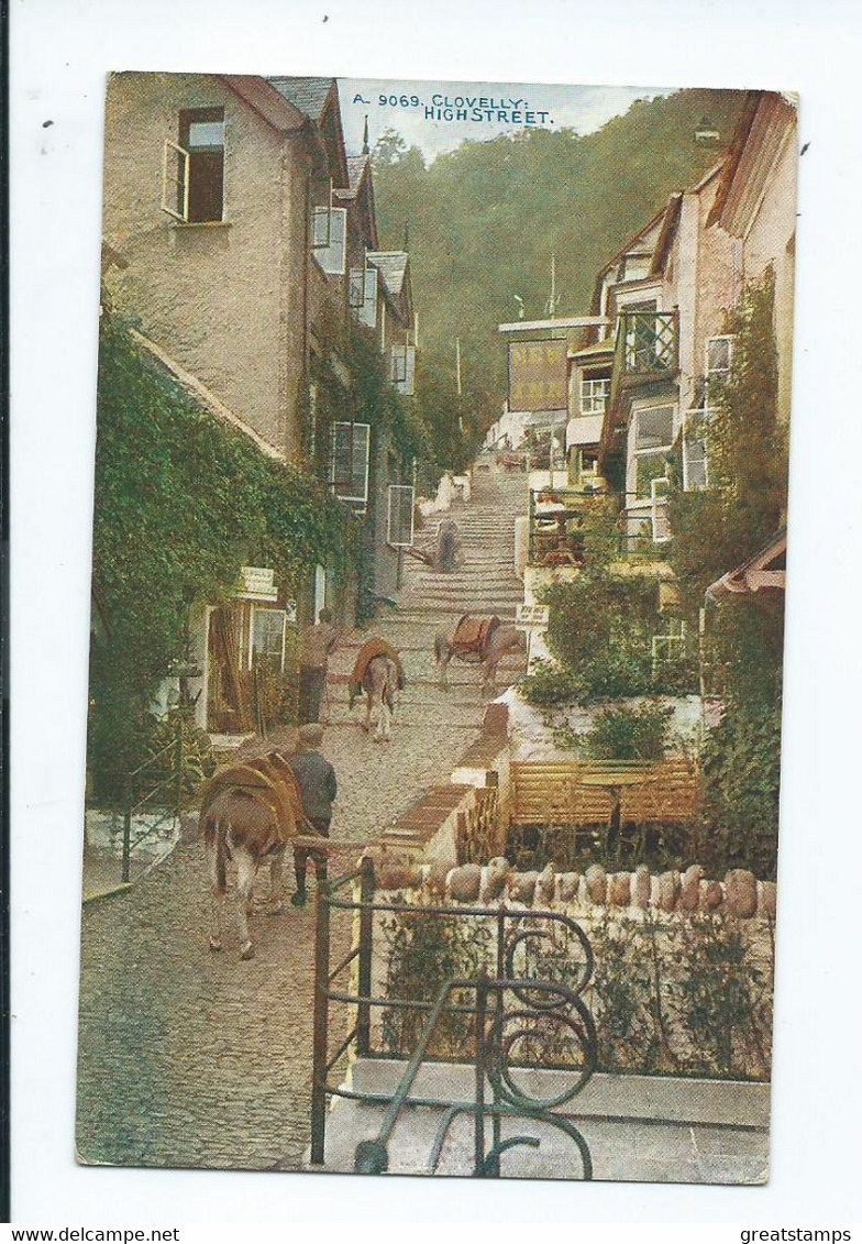 Postcard  Devon  Cloveley High Street Small Steel Clovelley Cds Celesque Series - Clovelly