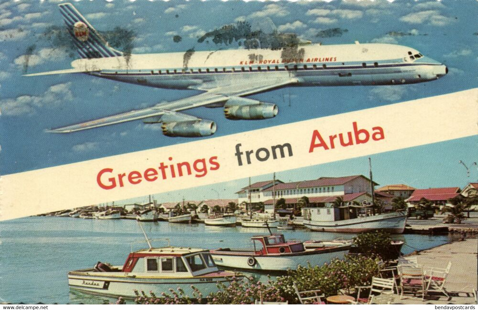 Aruba, N.A., K.L.M. Royal 8 Jet (1965) Postcard - Aruba