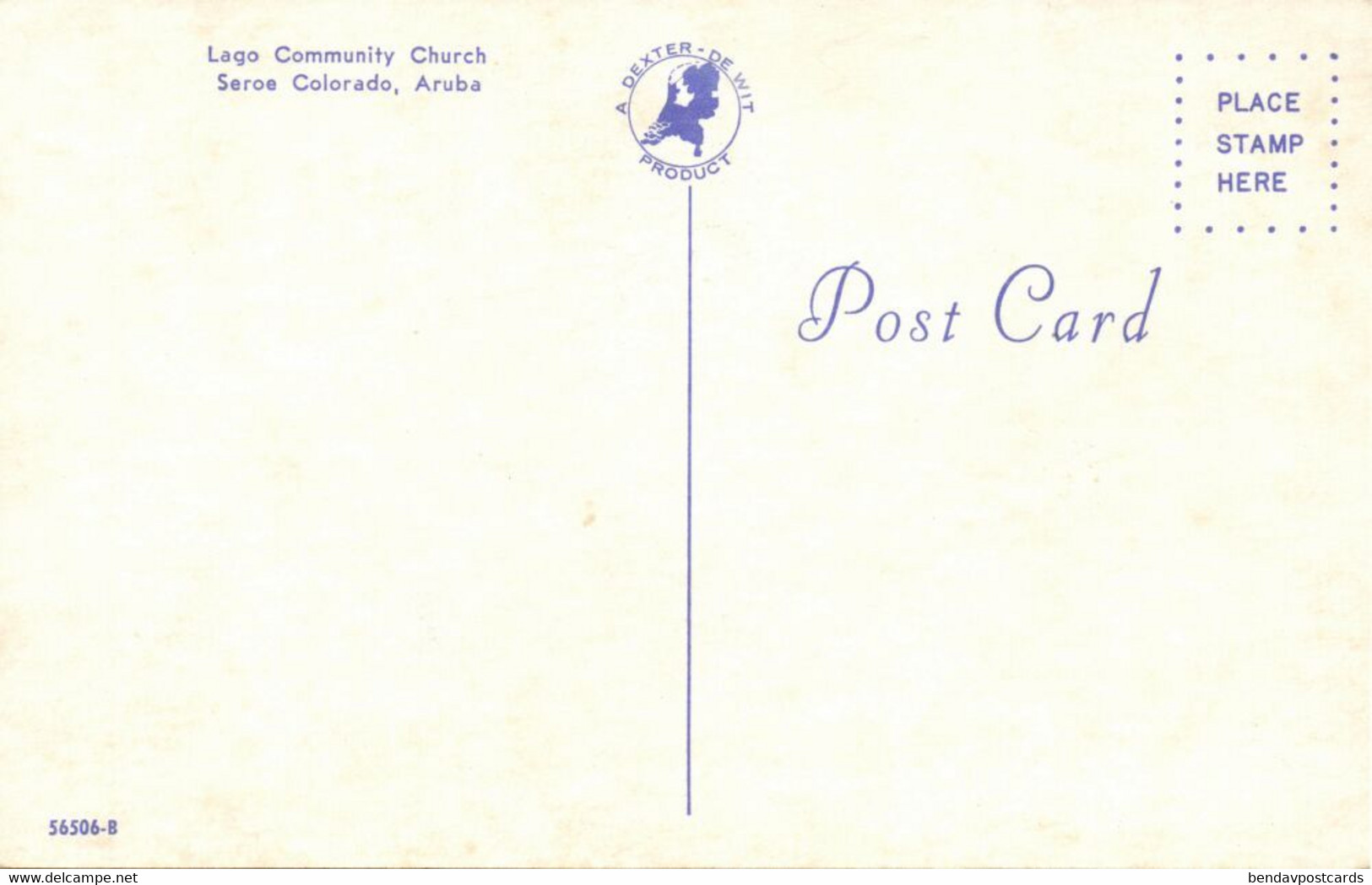 Aruba, N.A., SEROE COLORADO, Lago Community Church, Postcard - Aruba