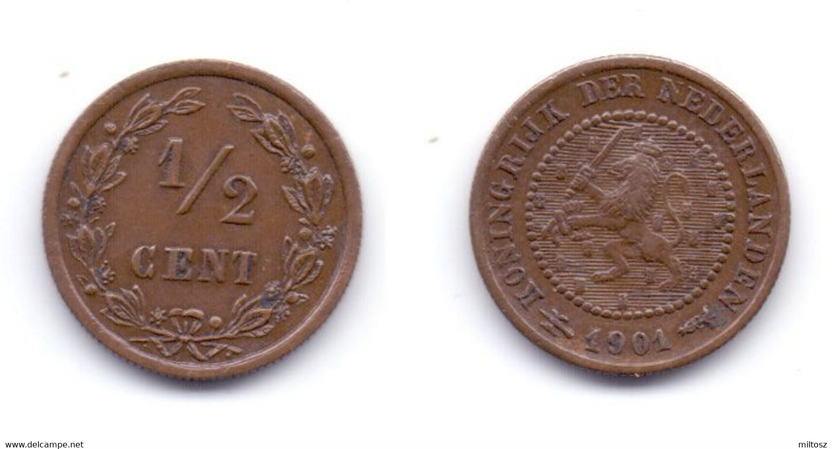 Netherlands 1/2 Cent 1901 - 0.5 Cent