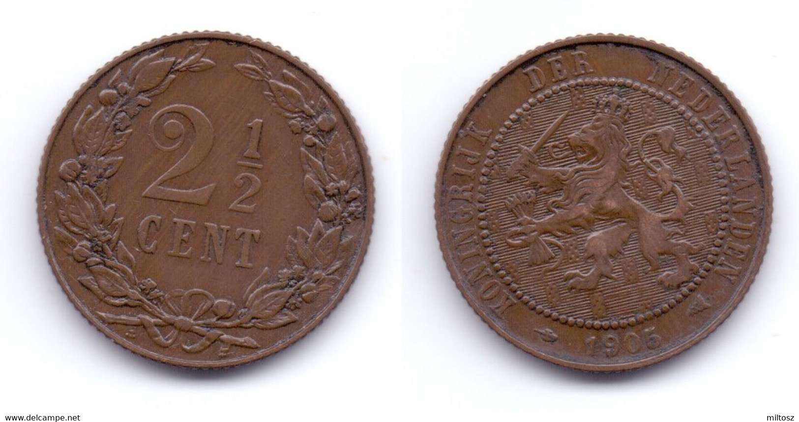 Netherlands 2 1/2 Cents 1905 - 2.5 Centavos