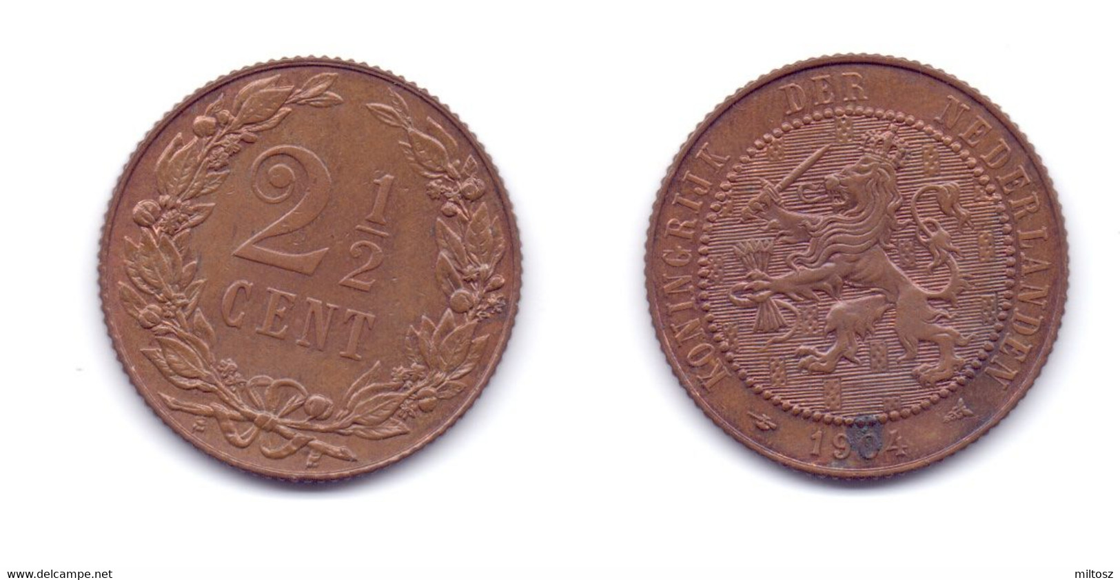 Netherlands 2 1/2 Cents 1904 - 2.5 Centavos