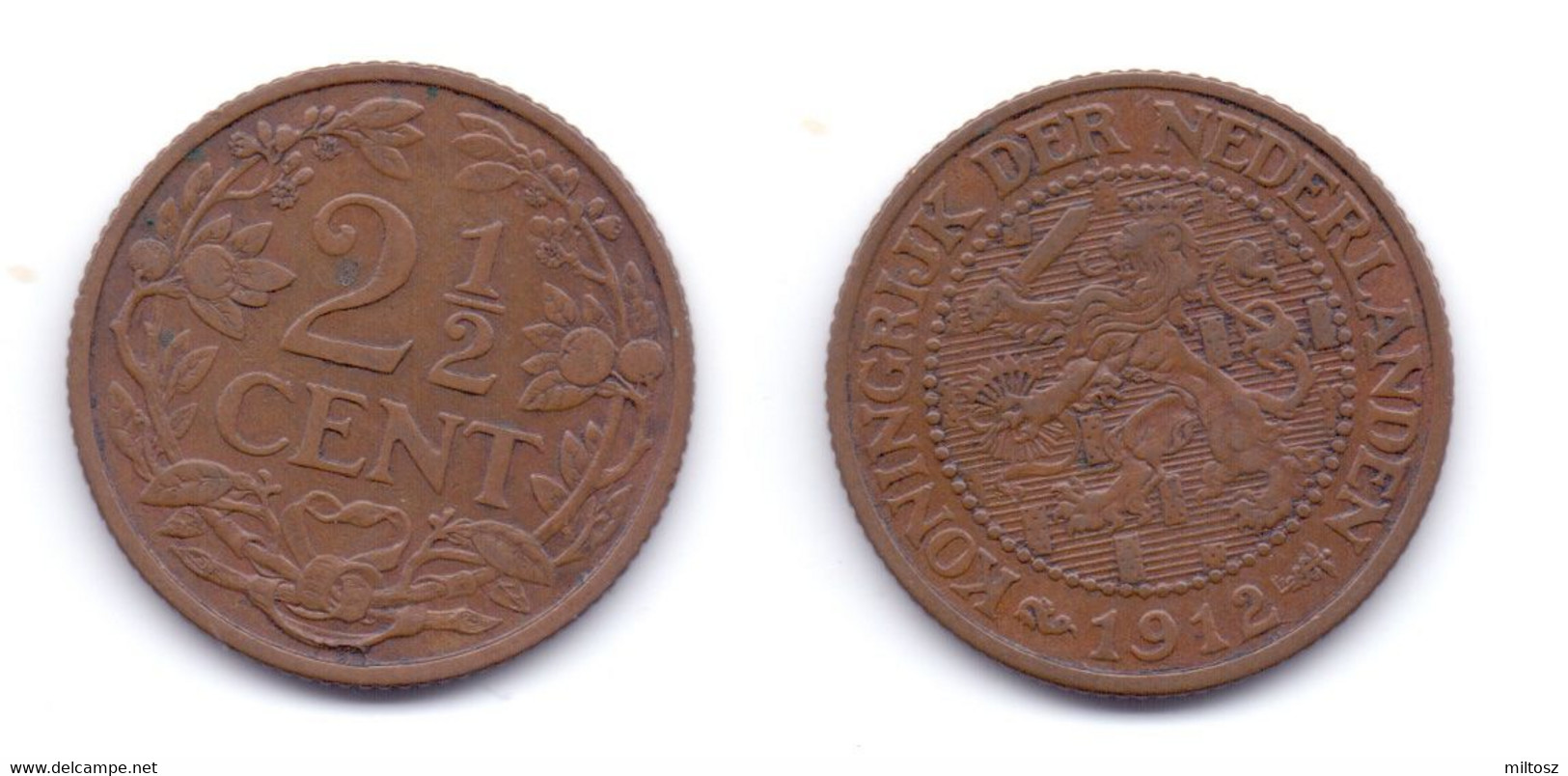 Netherlands 2 1/2 Cents 1912 - 2.5 Centavos