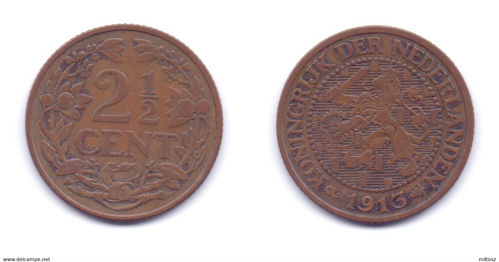 Netherlands 2 1/2 Cents 1913 - 2.5 Centavos