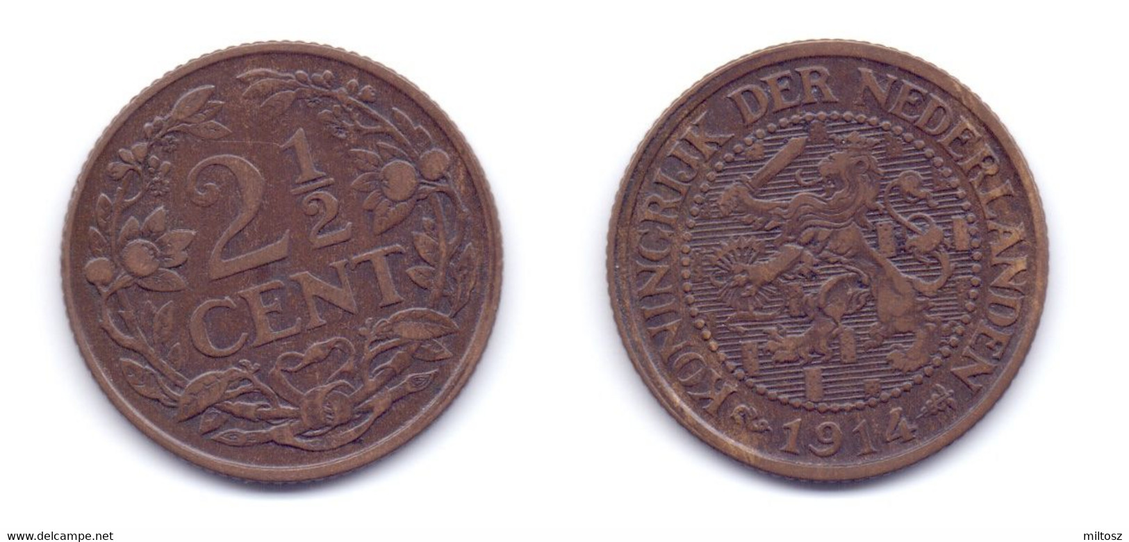 Netherlands 2 1/2 Cents 1914 - 2.5 Centavos