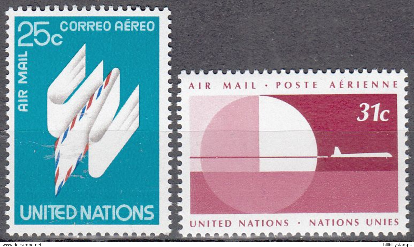 UNITED NATIONS  SCOTT NO.C22-23  MNH  YEAR 1977 - Poste Aérienne
