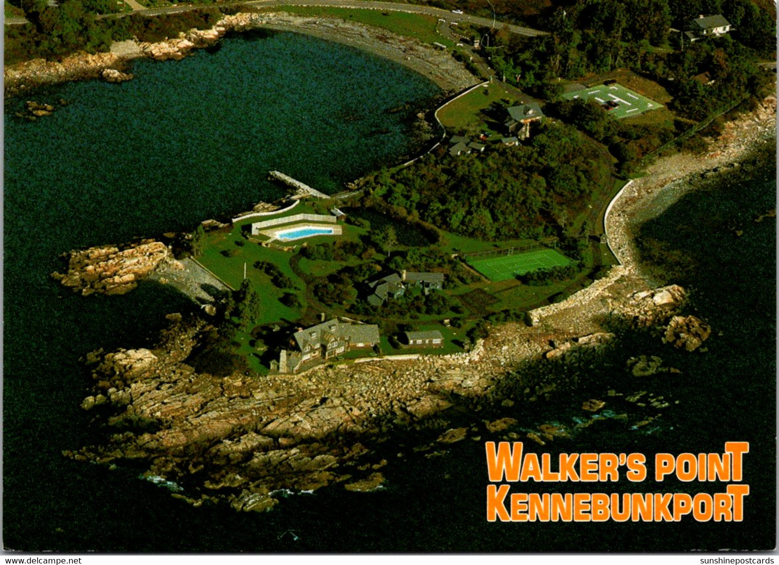 Maine Kennebunkport Aerial View Walker's Point President George Walker Bush Summer Home - Kennebunkport