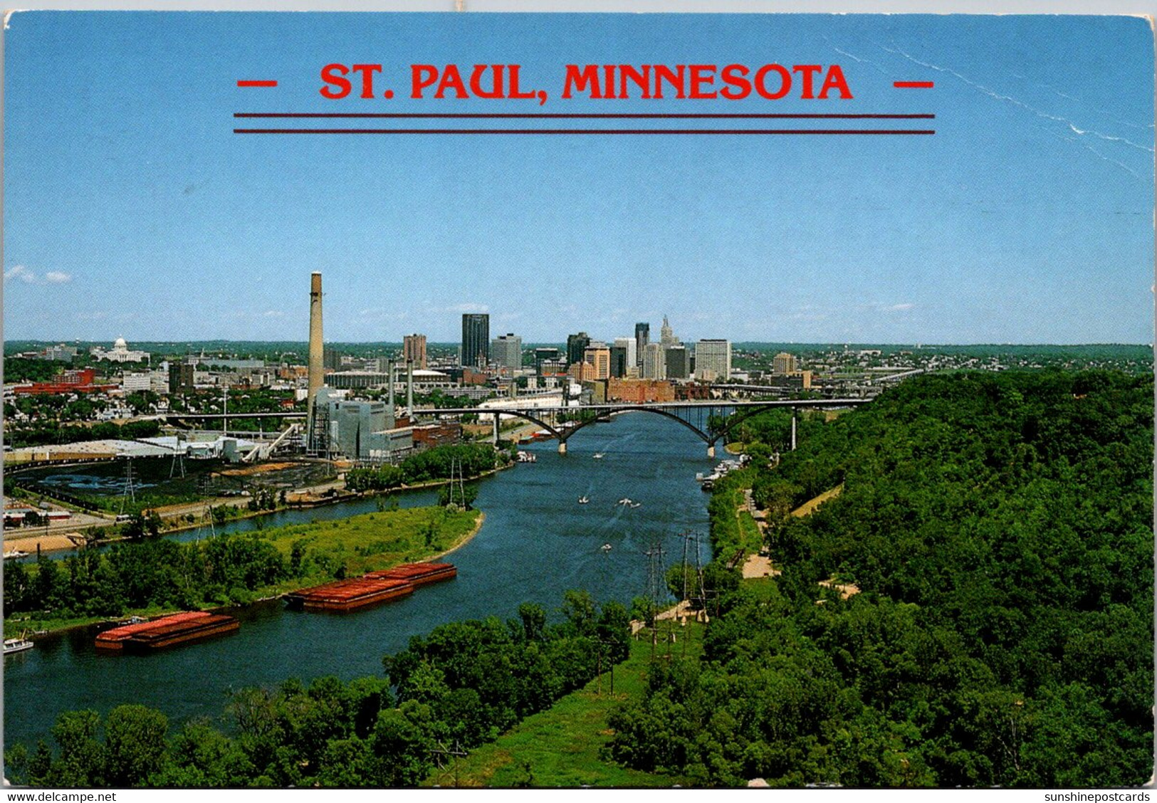 Minnesota St Paul Aerial View Showing Mississippi And State Capitol Building 1996 - St Paul