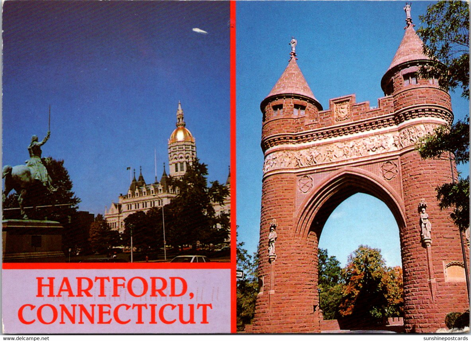 Connecticut Hartford Lafayette Statue And Soldiers And Sailors Arch 1996 - Hartford