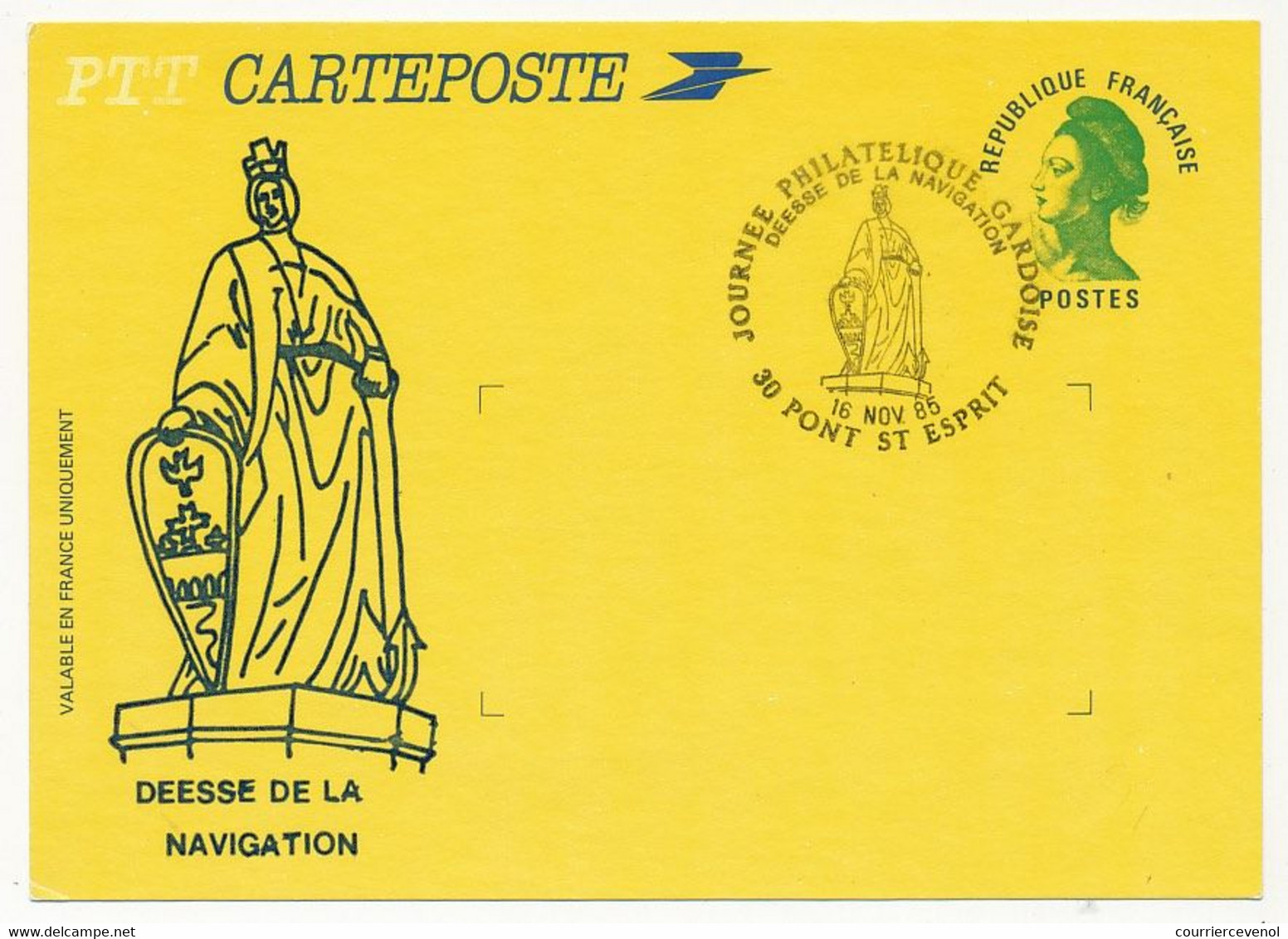 Entier Repiqué - Carte-poste Liberté - Déesse De La Navigation - Journée Philatélique Gardoise - 30 PONT ST ESPRIT 1985 - Postales  Transplantadas (antes 1995)