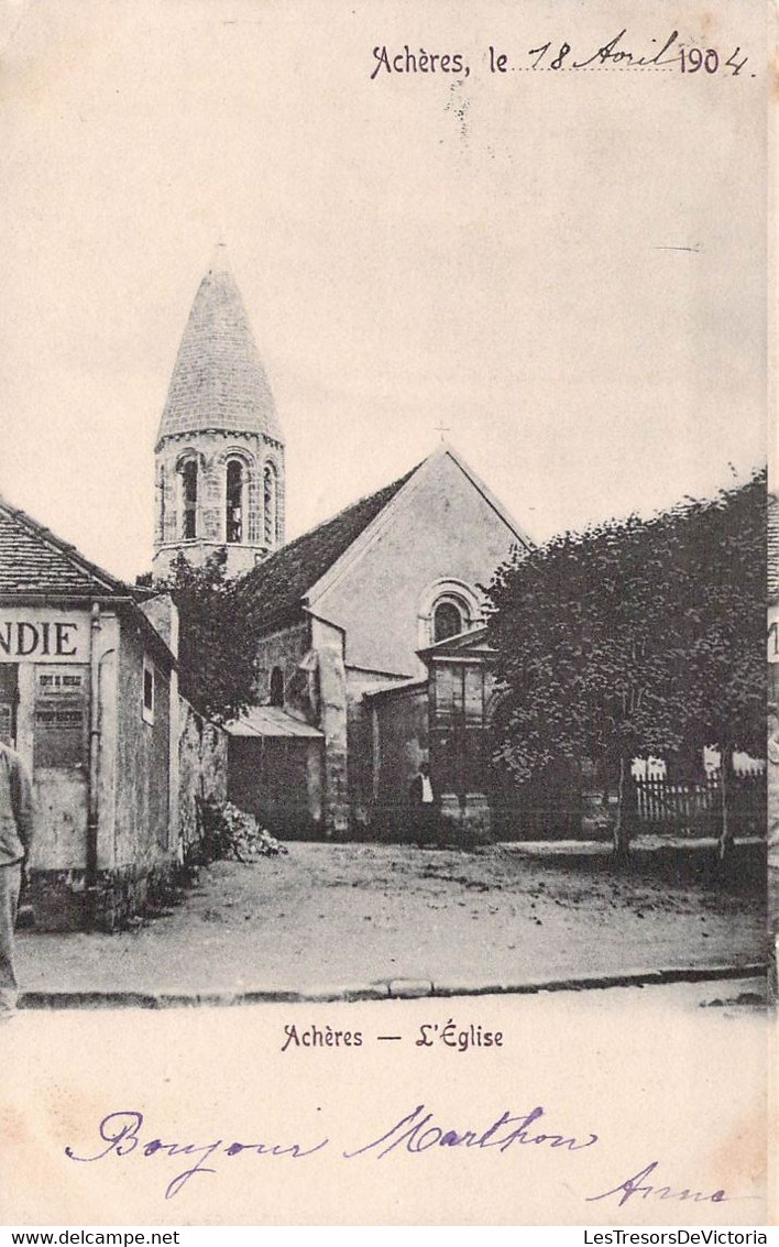 CPA - 78 - ACHERES - L'église 1904 - Dos Non Divisé - Précurseur - Acheres