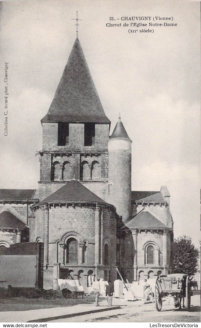 CPA - 86 - CHAUVIGNY - Chevet De L'église Notre Dame - Chariot - Chauvigny