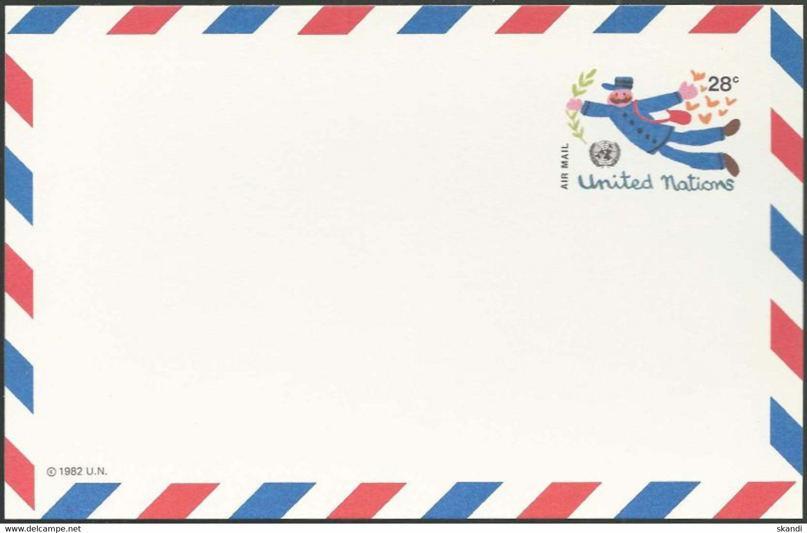 UNO NEW YORK 1982 Mi-Nr. LP 12 Ganzsache Luftpostkarte Ungebraucht - Posta Aerea