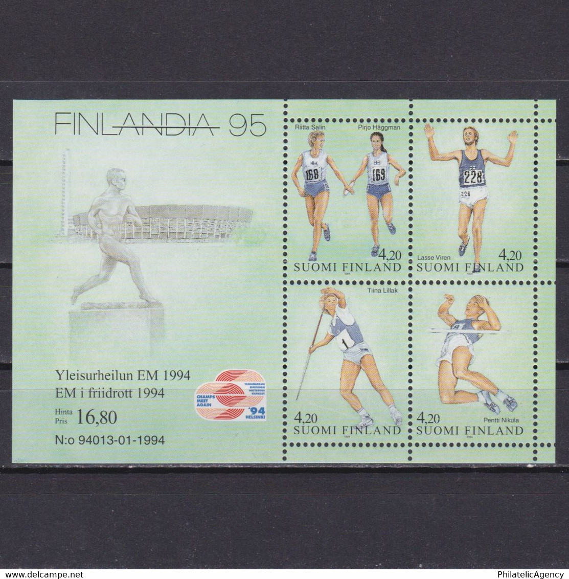 FINLAND 1994, Sc# 939, Olympics Medalists, MNH - Nuevos