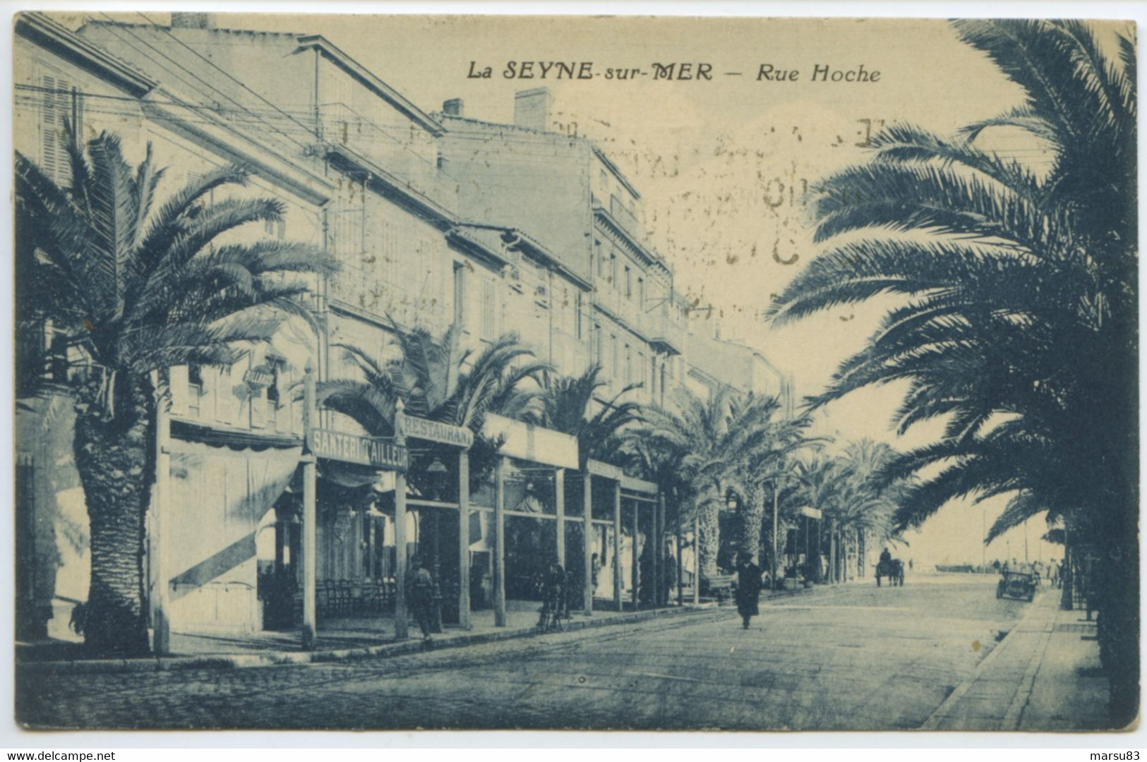 La Seyne - Rue Hoche ** Très Belle Cpa De 1926 ** Dos Divisé - Ed. Figard à Toulon - La Seyne-sur-Mer