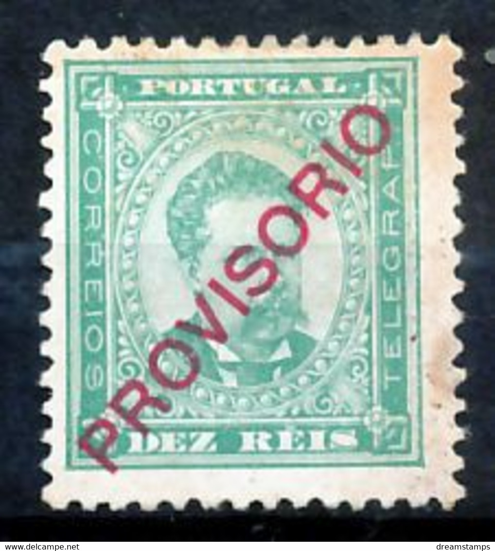 !										■■■■■ds■■ Portugal 1892 AF#83 * Provisional 10 Réis Overprint Type C (x0318) - Ungebraucht