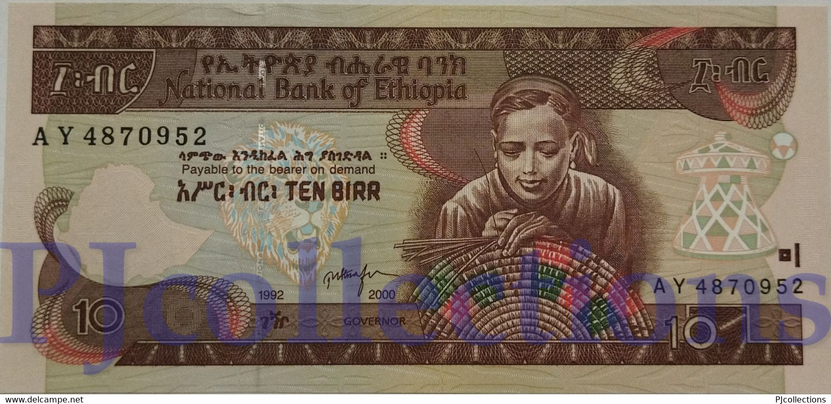 ETHIOPIA 10 BIRR 2000 PICK 48b UNC - Ethiopia