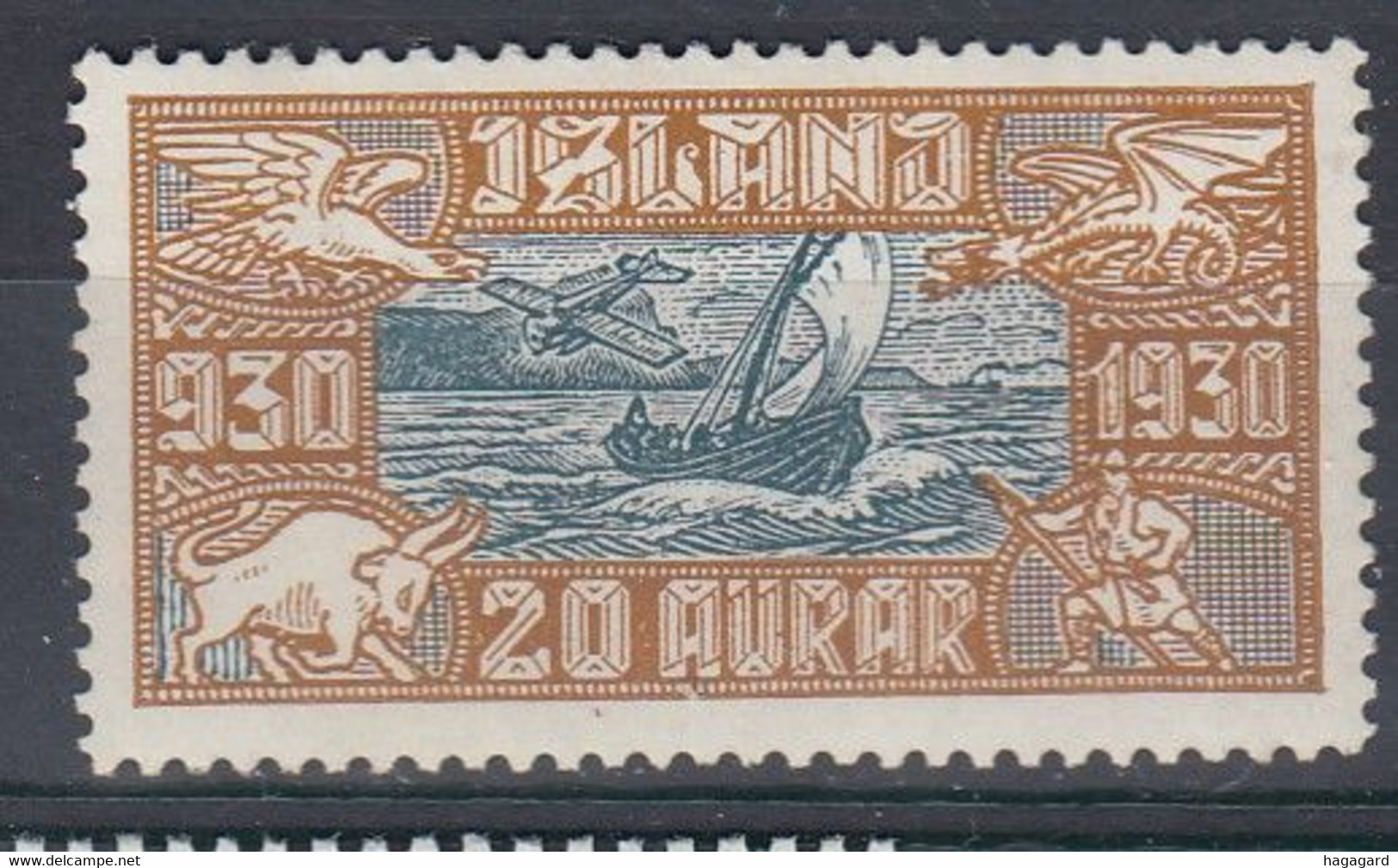 OM1958. Iceland 1930. Michel 143. MNH(**) - Luchtpost