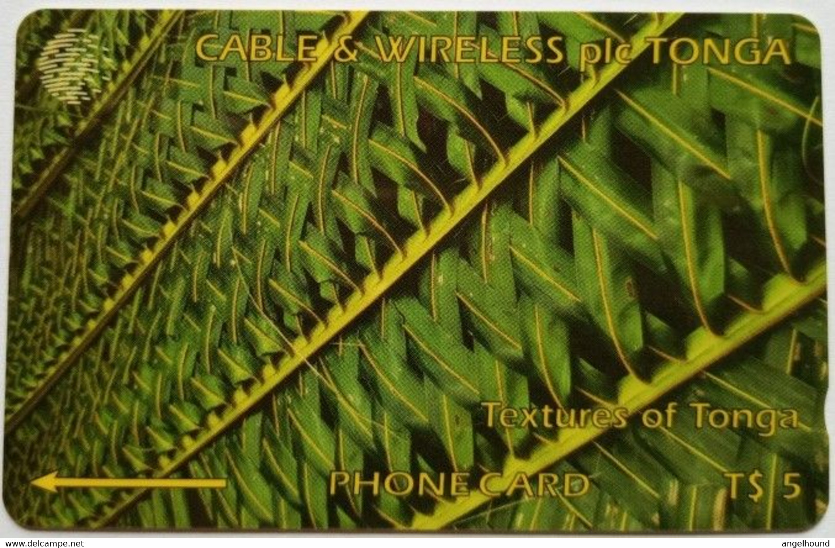 Tonga Cable And Wireless 2CTGA  T$5 "  Green ( Coconut Leaves ) - Tonga