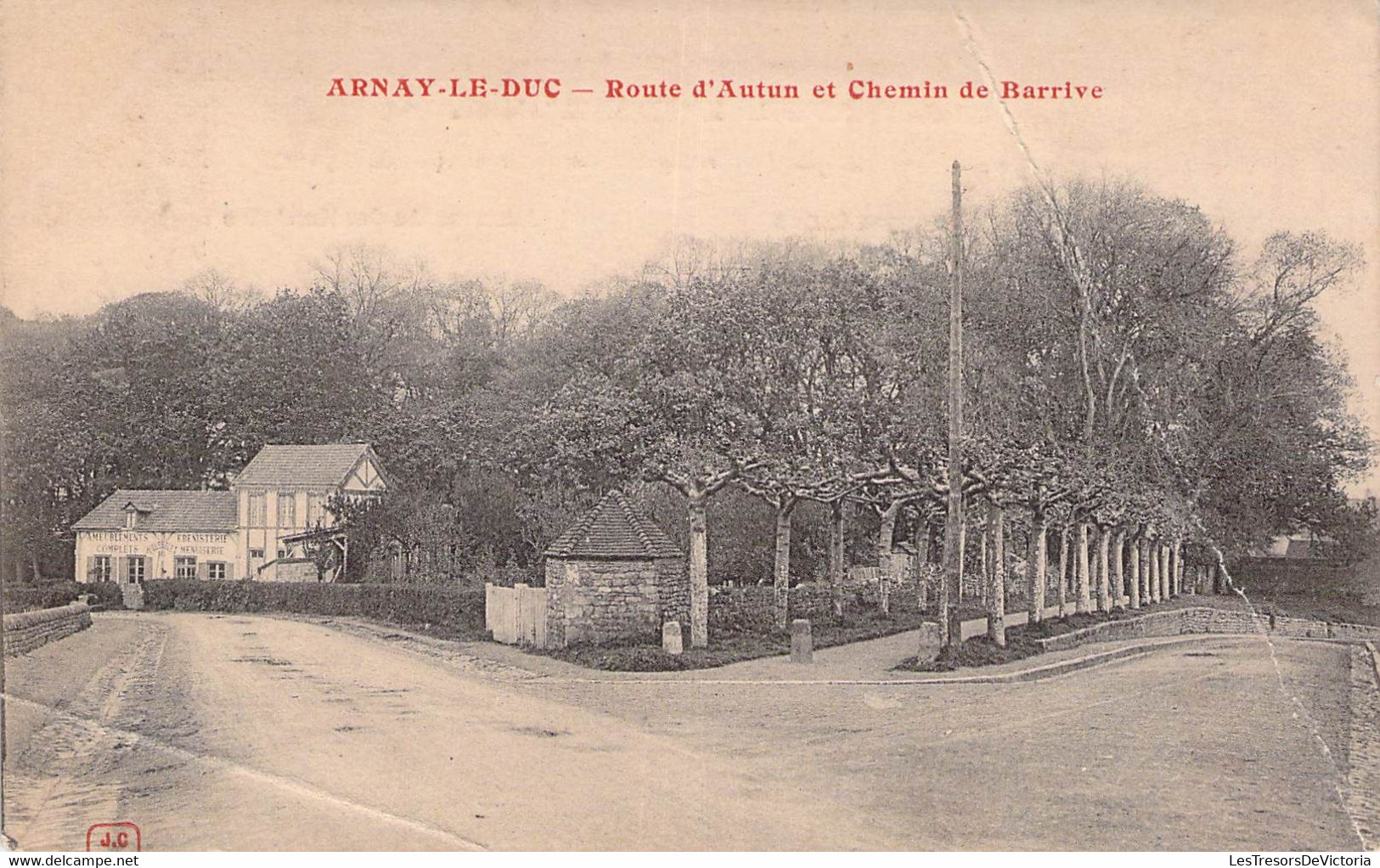 CPA - 21 - ARNAY LE DUC - Route D'Autun Et Chemin De Barrive - Pliure Voir Scan 1907 - Arnay Le Duc