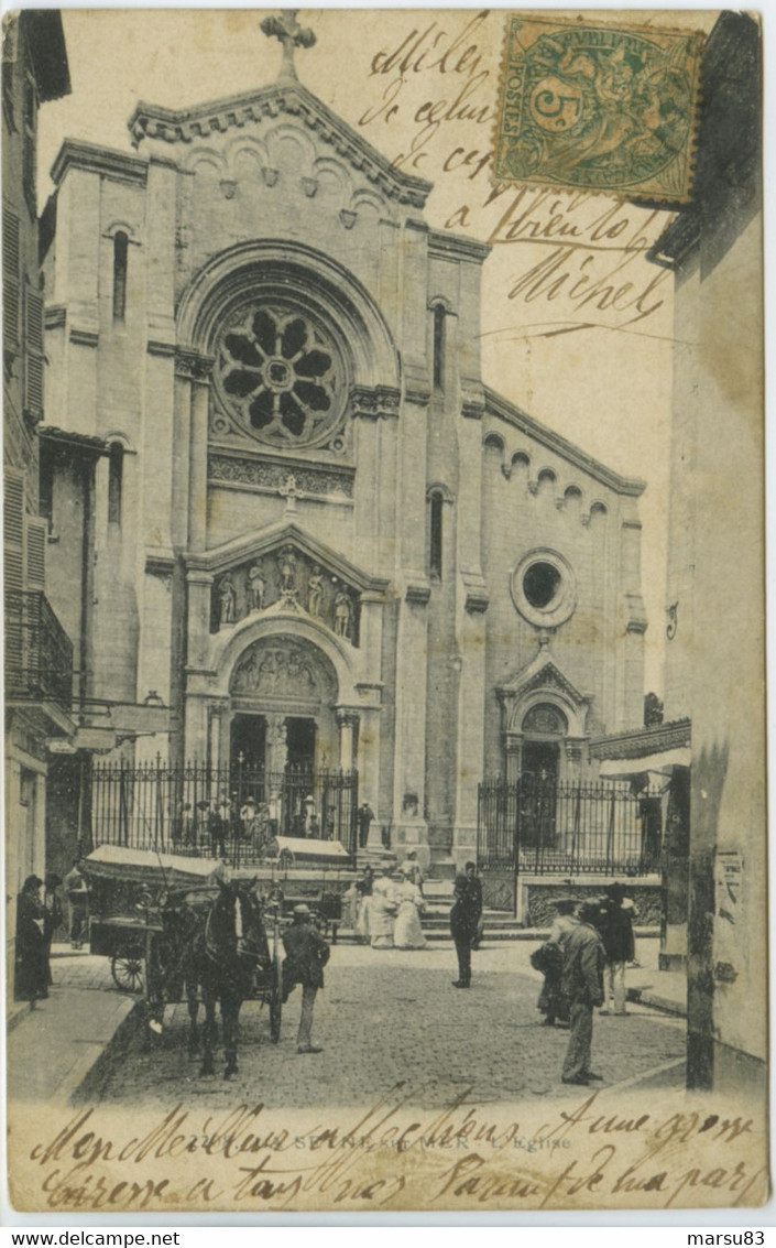 La Seyne- Eglise ND ** Très Belle Cpa Animée - Bon état ** Dos Divisé - Ed. Guende à Marseille N°2208 - La Seyne-sur-Mer