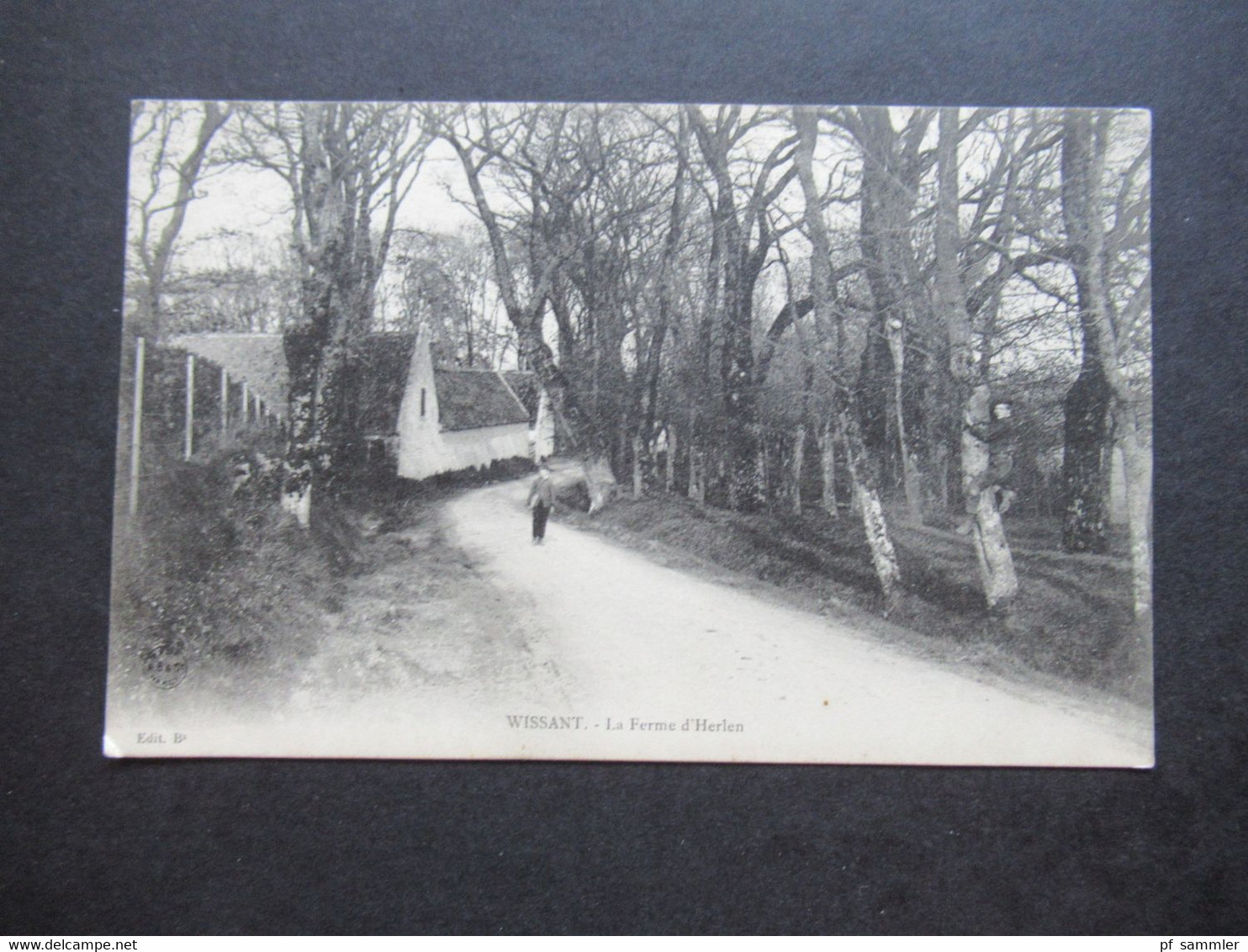 Frankreich 1909 AK Wissant La Ferme D'Herlen Dorfstraße Mit Kleinem Jungen - Wissant