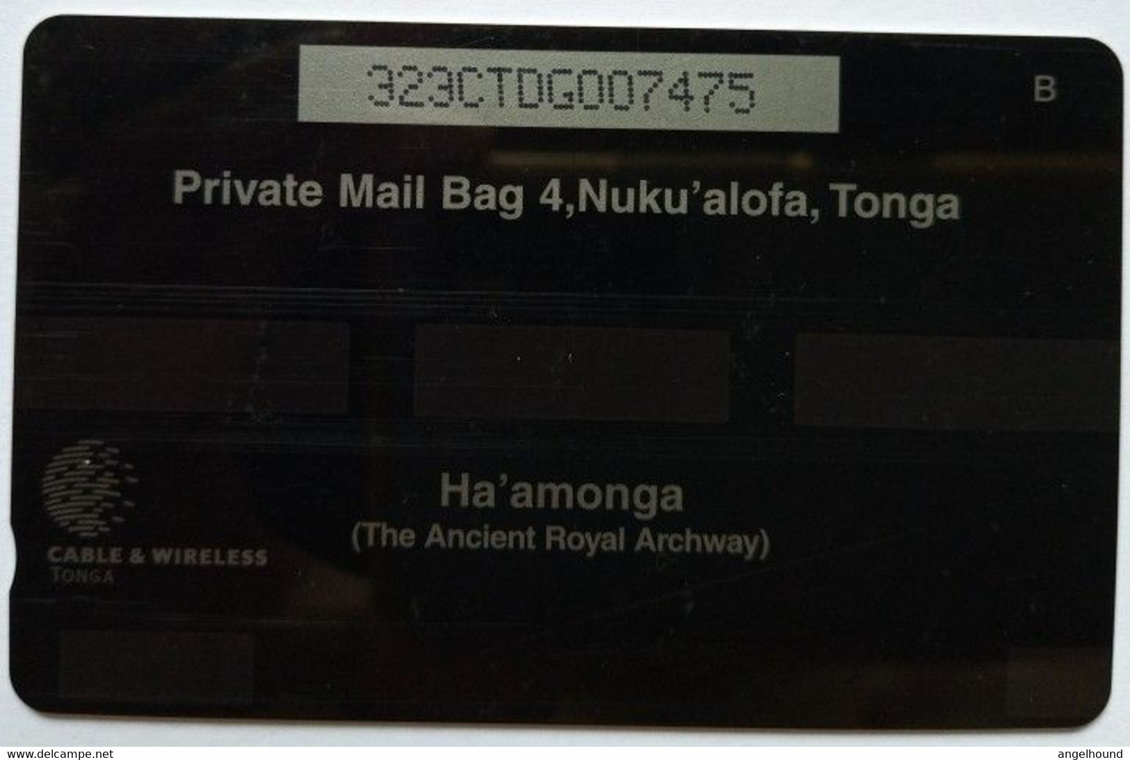 Tonga Cable And Wireless T$5 323CTDG " Ha'amonga ( The Ancient Royal Archway " Old Logo - Tonga