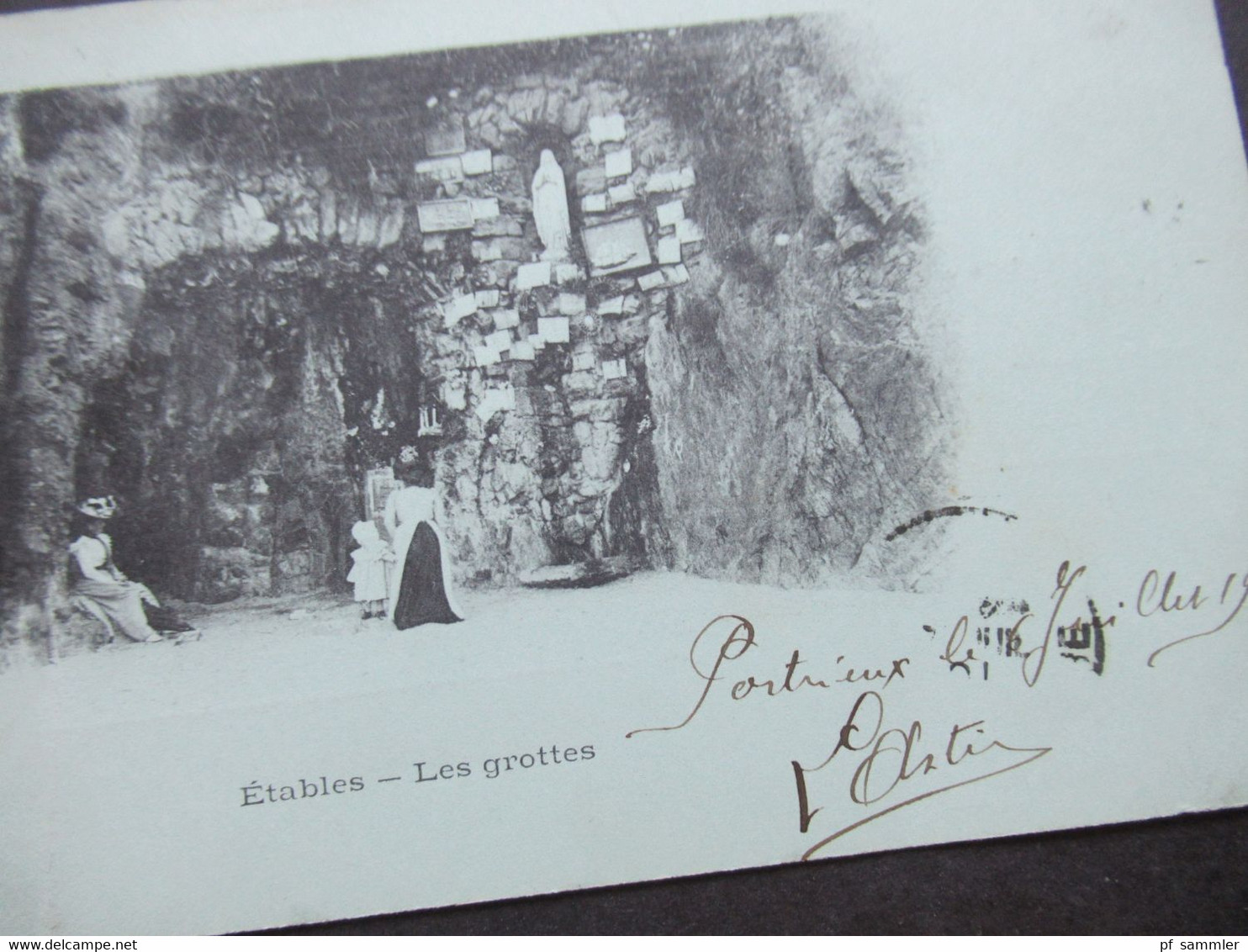 Frankreich 1901 AK Etables Les Grottes Editeur A. Purimon Portrieux Stempel Brest A Rennes - Etables-sur-Mer