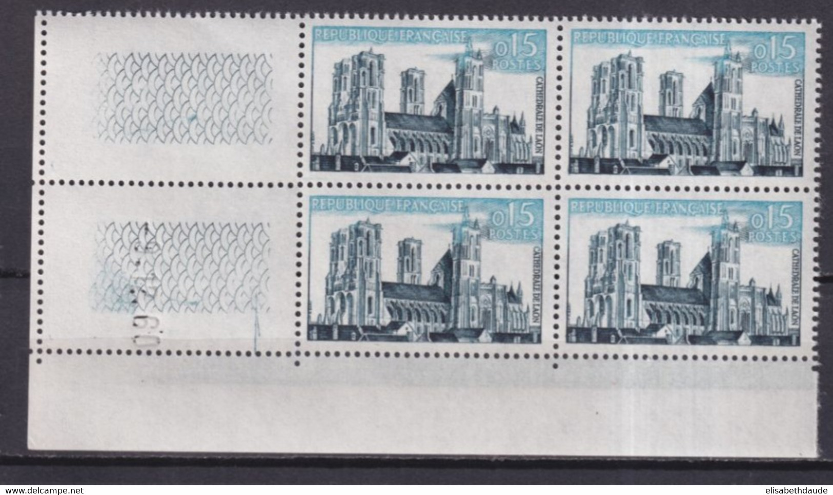 COINS DATES 1960 - SERIE COMPLETE YVERT N° 1235/1241 En BLOC De 4 ** MNH - 2 SCANS - COTE = 58.5 EUR. - 1960-1969