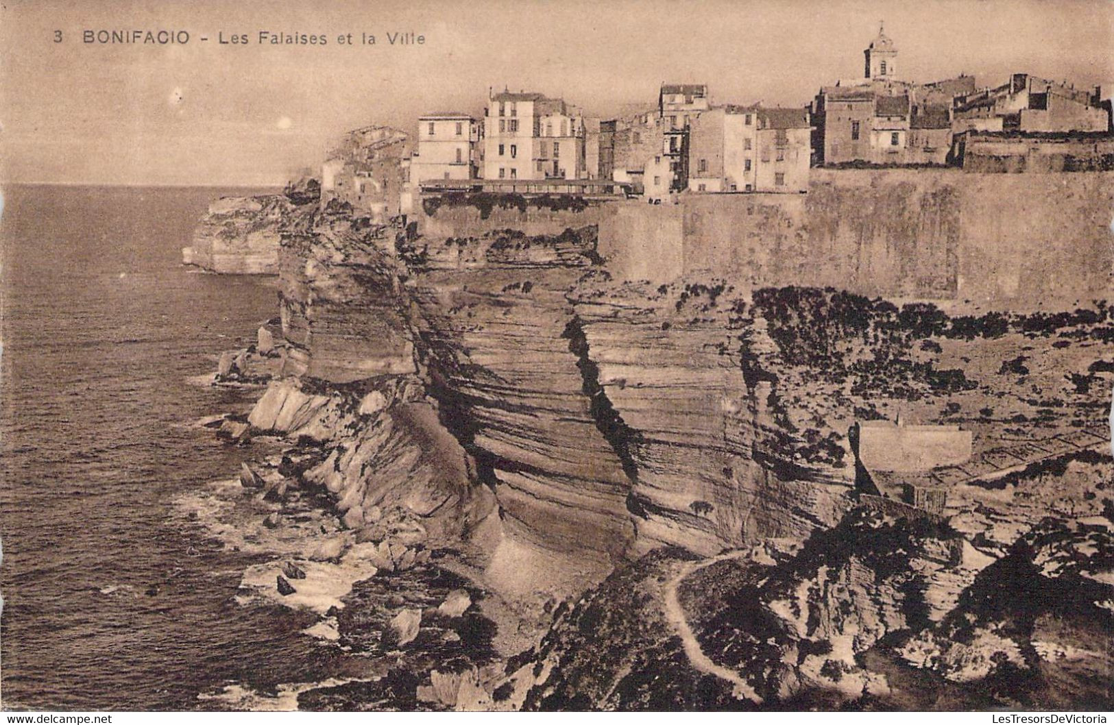 CPA - CORSE DU SUD - BONIFACIO - Les Falaises Et La Ville - Autres & Non Classés