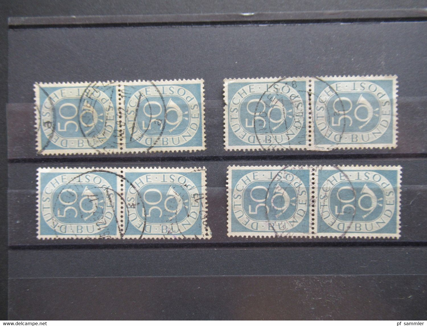 BRD Posthorn 1952 Michel Nr. 134 4x Als Senkrechtes Paar Gestempelt - Used Stamps