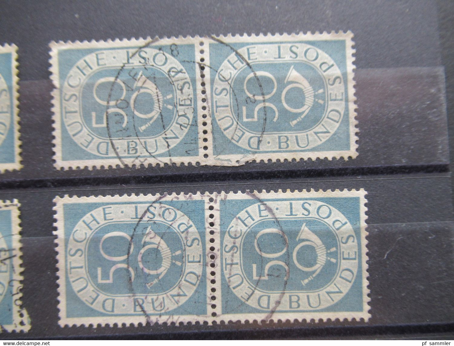 BRD Posthorn 1952 Michel Nr. 134 4x Als Senkrechtes Paar Gestempelt - Used Stamps