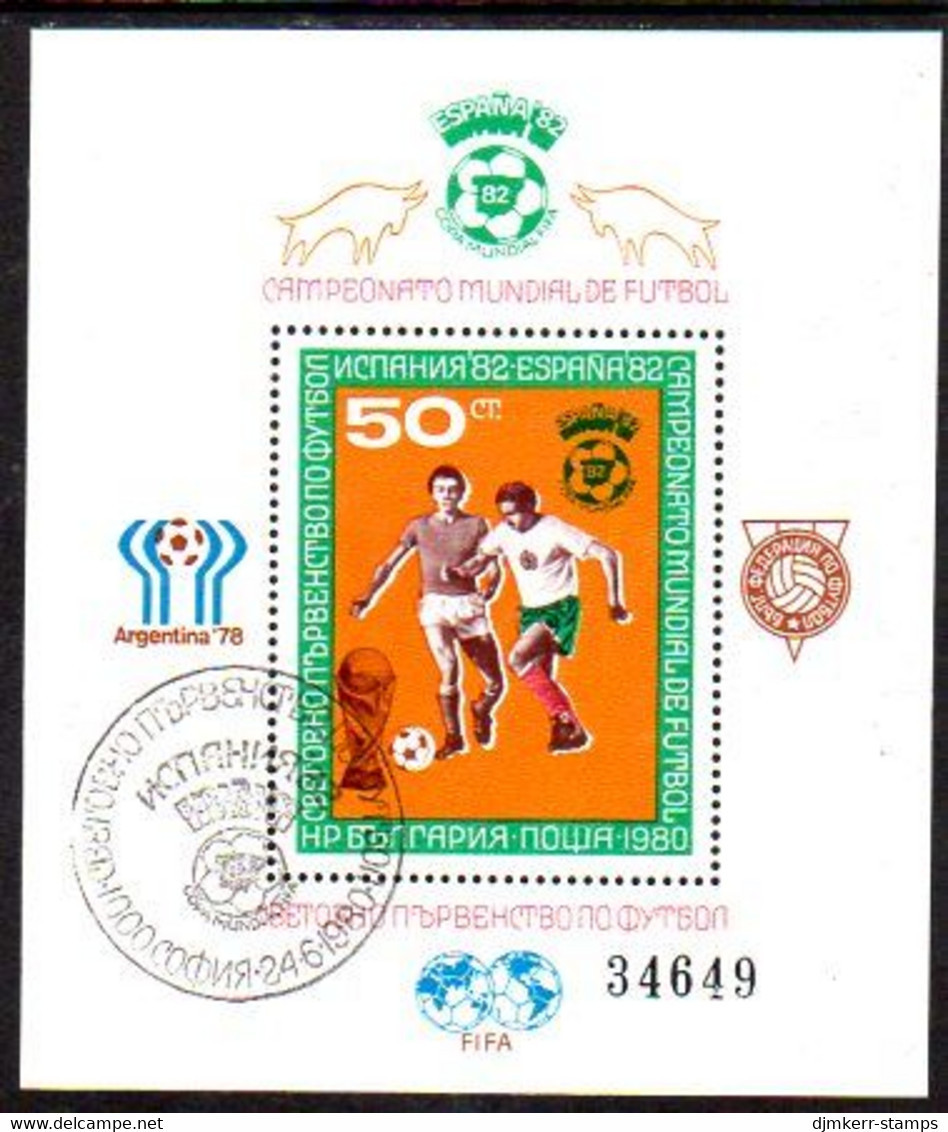 BULGARIA 1980 Football World Cup Block Used..  Michel Block 104 - Blocks & Sheetlets