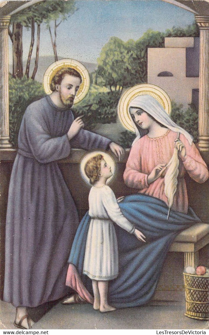 CPA - RELIGION - Illustration Religieuse D'une Sainte De Son Mari Et De Son Enfant - Virgen Maria Y Las Madonnas