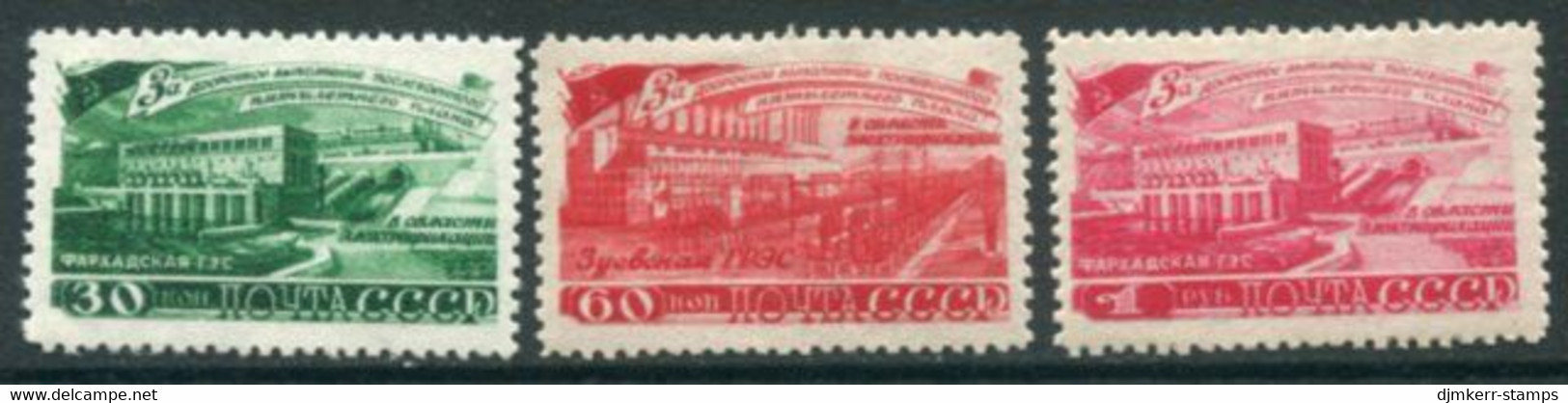 SOVIET UNION 1948 5-Year Plan: Electricity LHM / *.  Michel  1272-74 - Unused Stamps