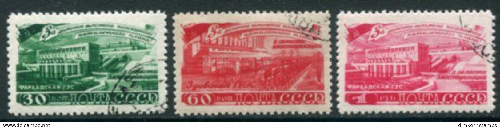 SOVIET UNION 1948 5-Year Plan: Electricity Used.  Michel  1272-74 - Used Stamps