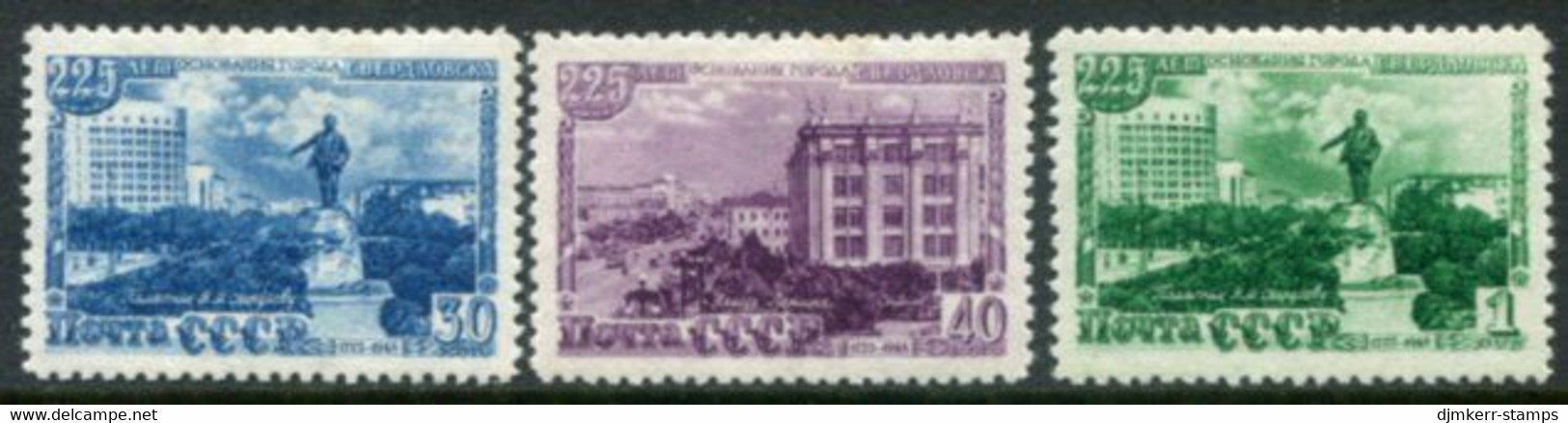 SOVIET UNION 1948 Anniversary Of Sverdlovsk Perforated LHM / *.  Michel 1298-1300 - Unused Stamps