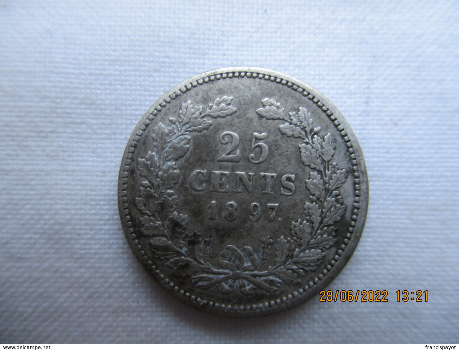 Netherlands: 25 Cents 1897 - 25 Centavos