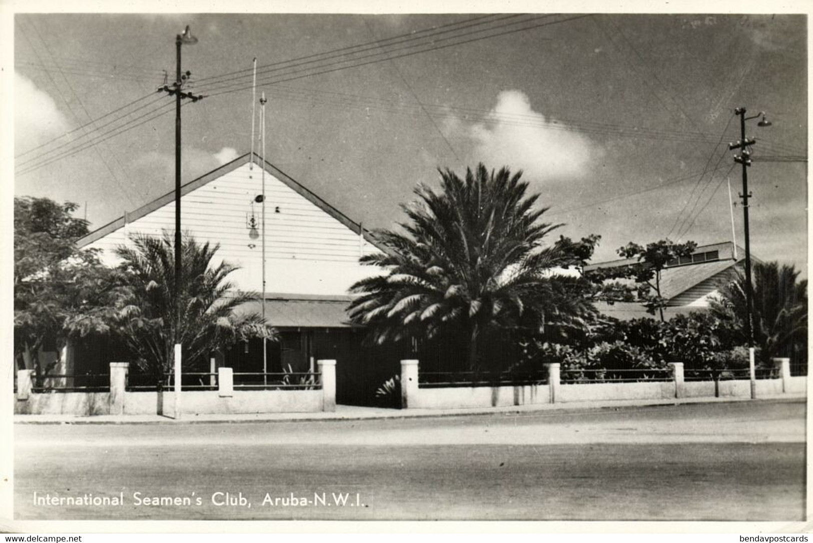 Aruba, N.W.I., SAN NICHOLAS, International Seamen's Club (1950s) RPPC Postcard - Aruba