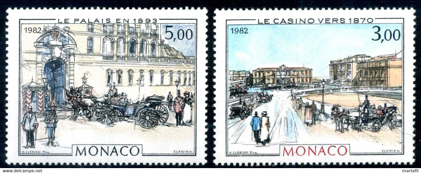 1982 MONACO SET MNH ** 1340/1341 Montecarlo E Monaco Bella Epoque - Ongebruikt