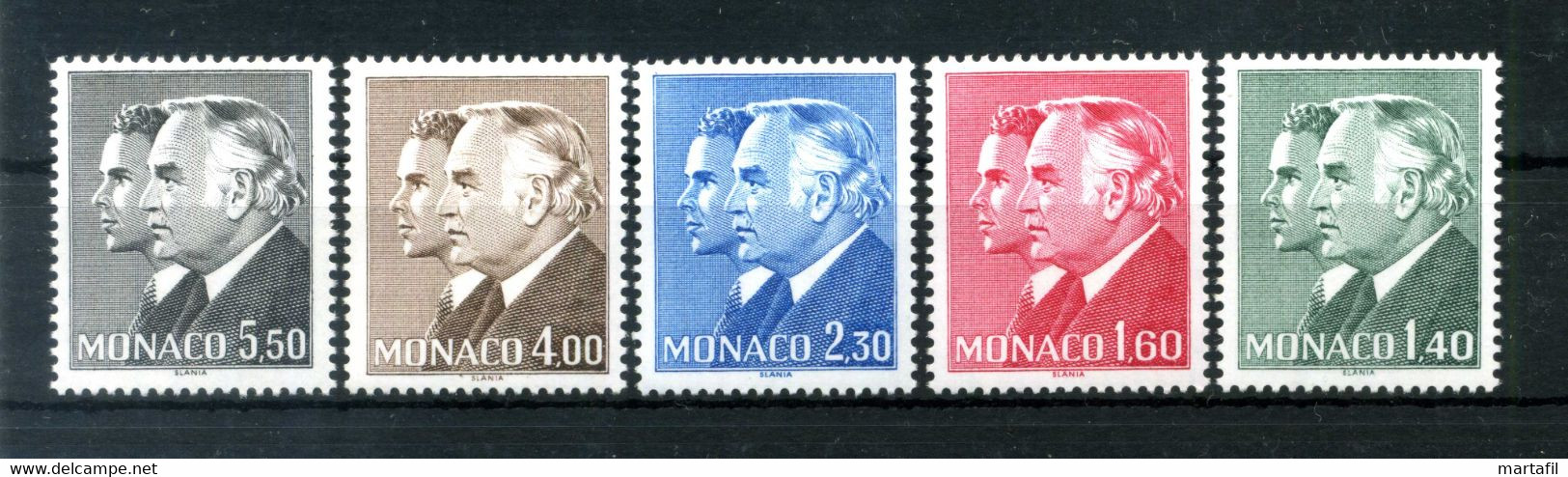 1981 MONACO SET MNH ** 1281/1285 Principi Ranieri III E Alberto Serie Ordinaria - Ongebruikt