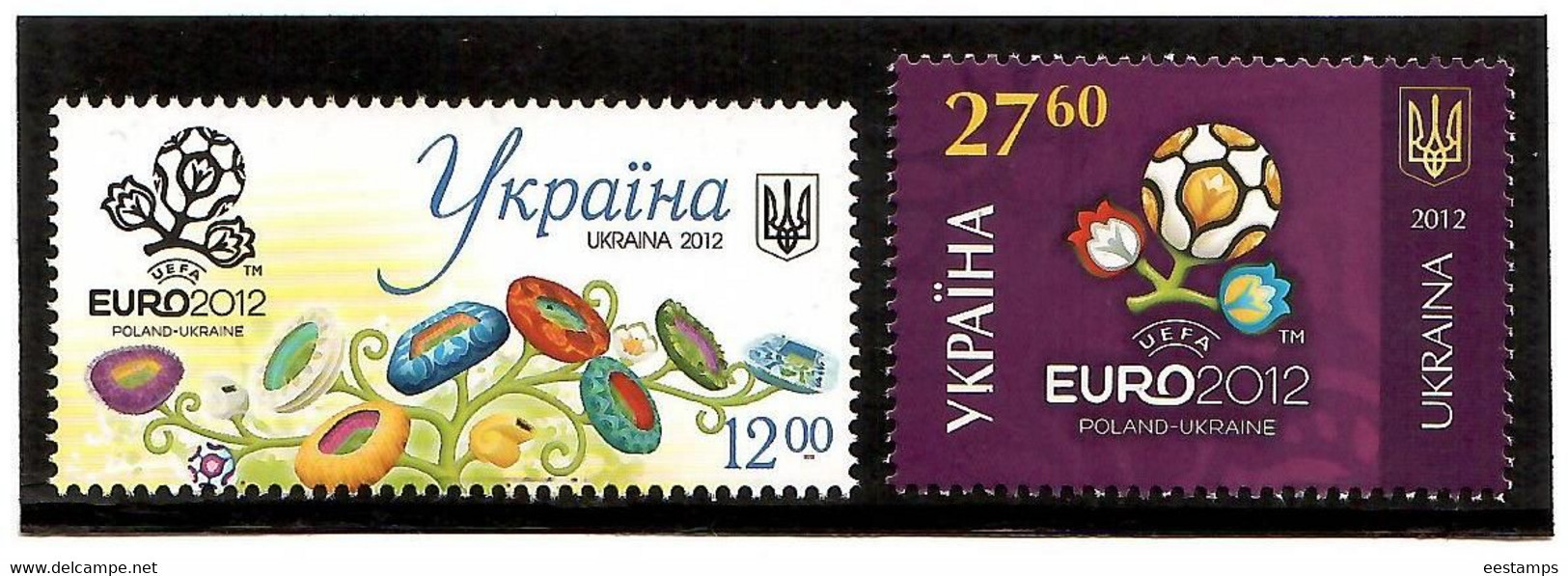 Ukraine 2012 . UEFA EURO 2012 (Flowers, Logo). 2v: 12, 27.60.   Michel # 1245-46 - Ukraine