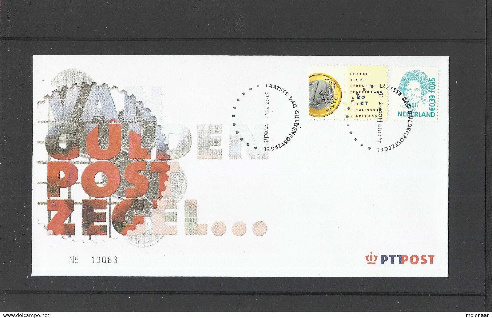 Nederland Mapje Met 2 Covers "Van Gulden Naar Euro" 2-1-2002 (7926) - Storia Postale