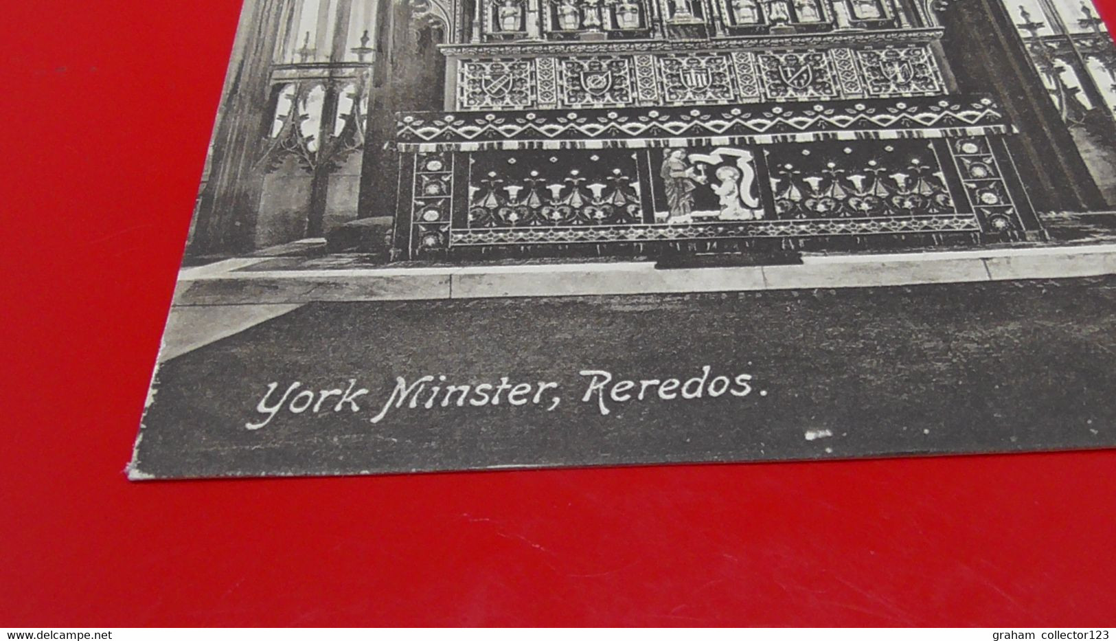 Vintage Printed Postcard Postale Carte Postkarte York Minster Reredos York Yorkshire - York