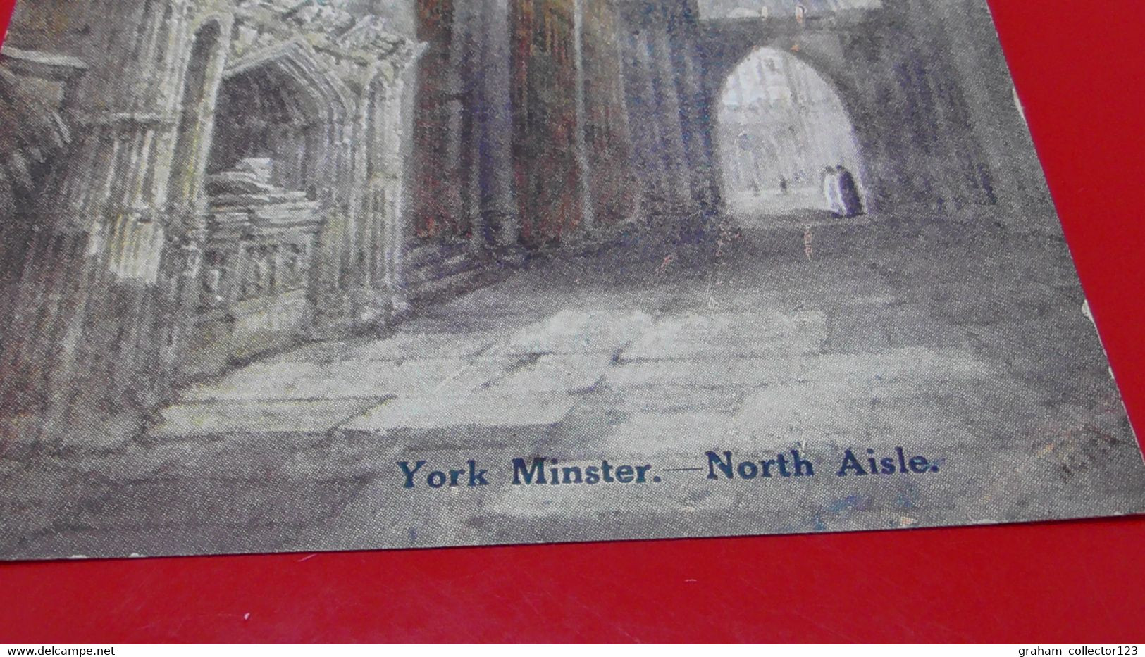 Vintage Printed Postcard Postale Carte Postkarte York Minster North Aisle York Yorkshire - York