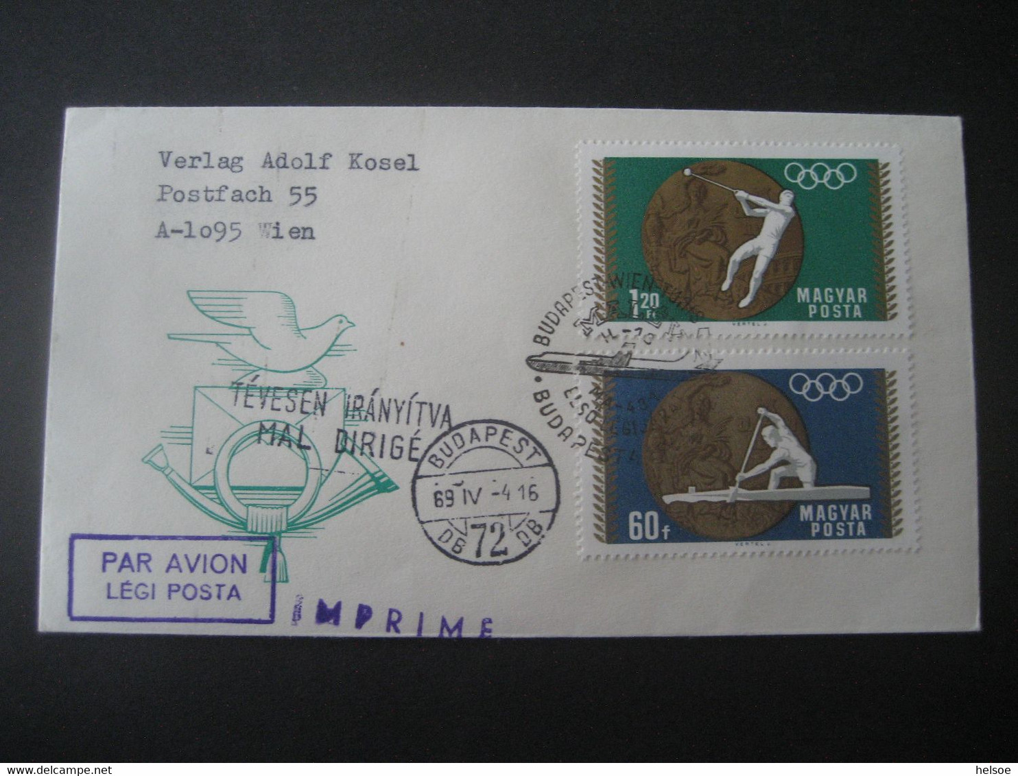 Ungarn 1969- Luftpost Mit MALEV Von Budapest Nach Tunis - Storia Postale