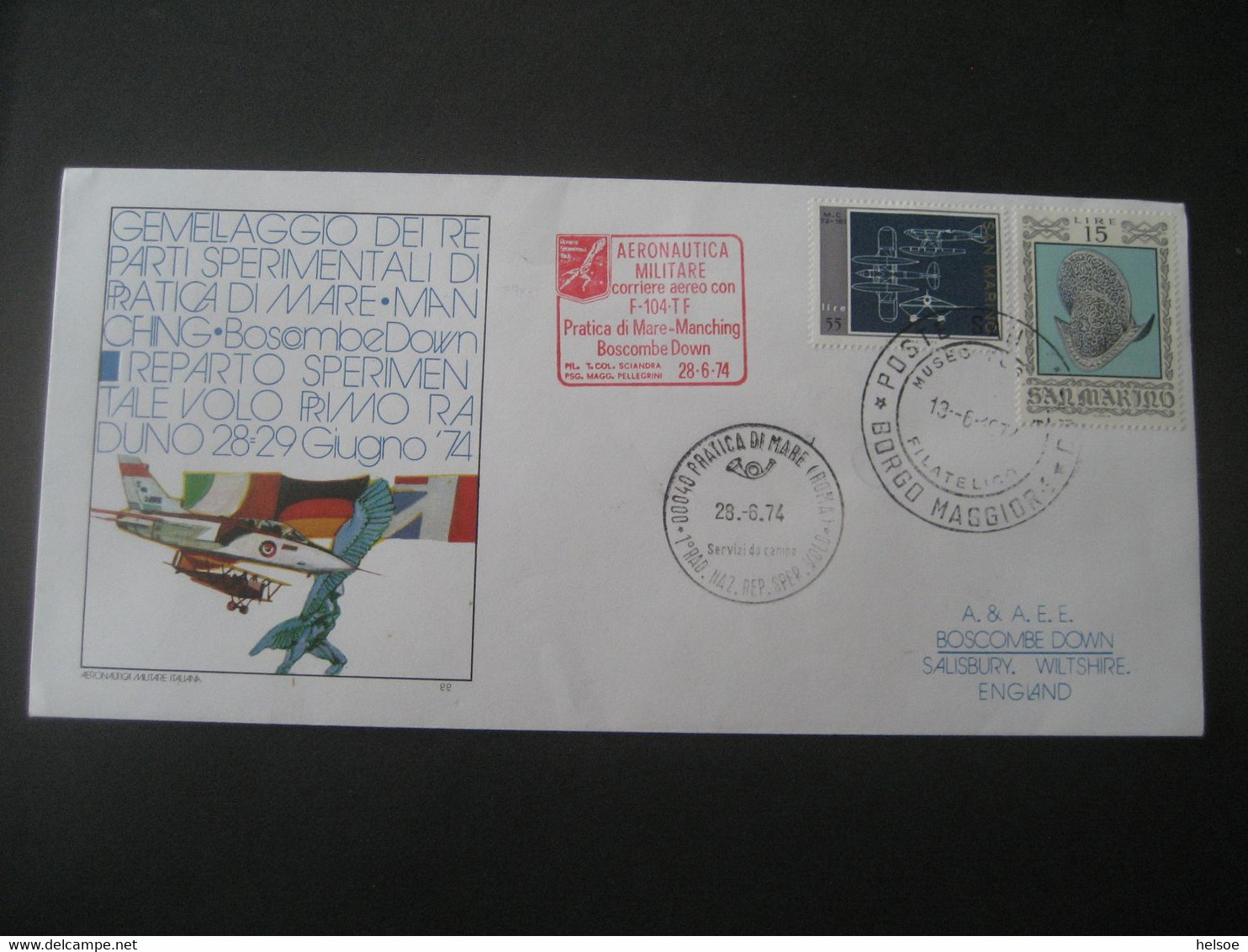 San Marino 1974- Luftpost-Brief Von San Marino Nach Salisbury - Airmail