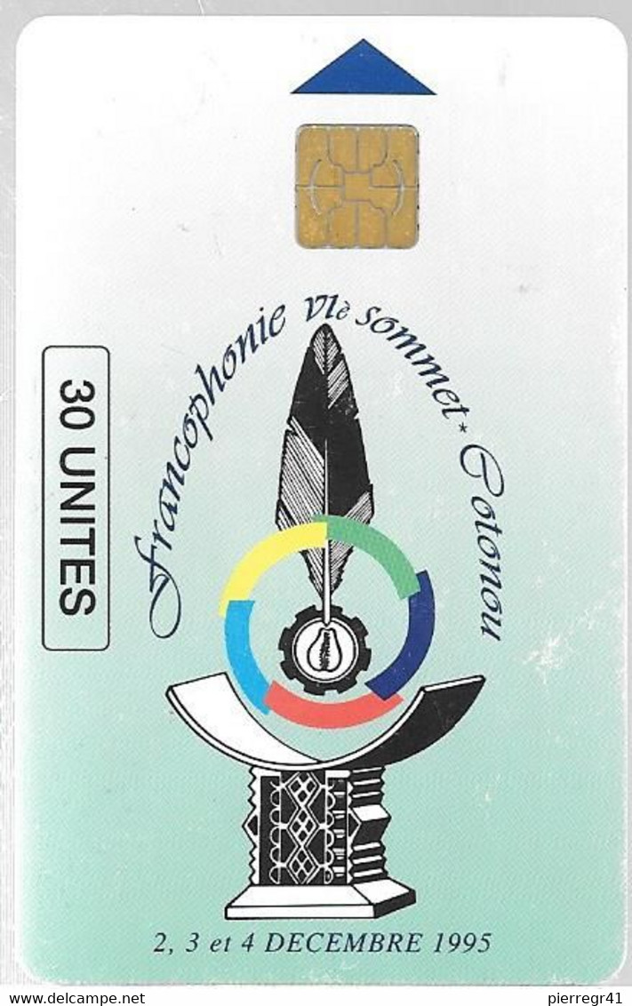 CARTE PUCE-BENIN-30U-1995-6e Sommet Francophonie A Cotonou-Utilisé-TBE - Bénin