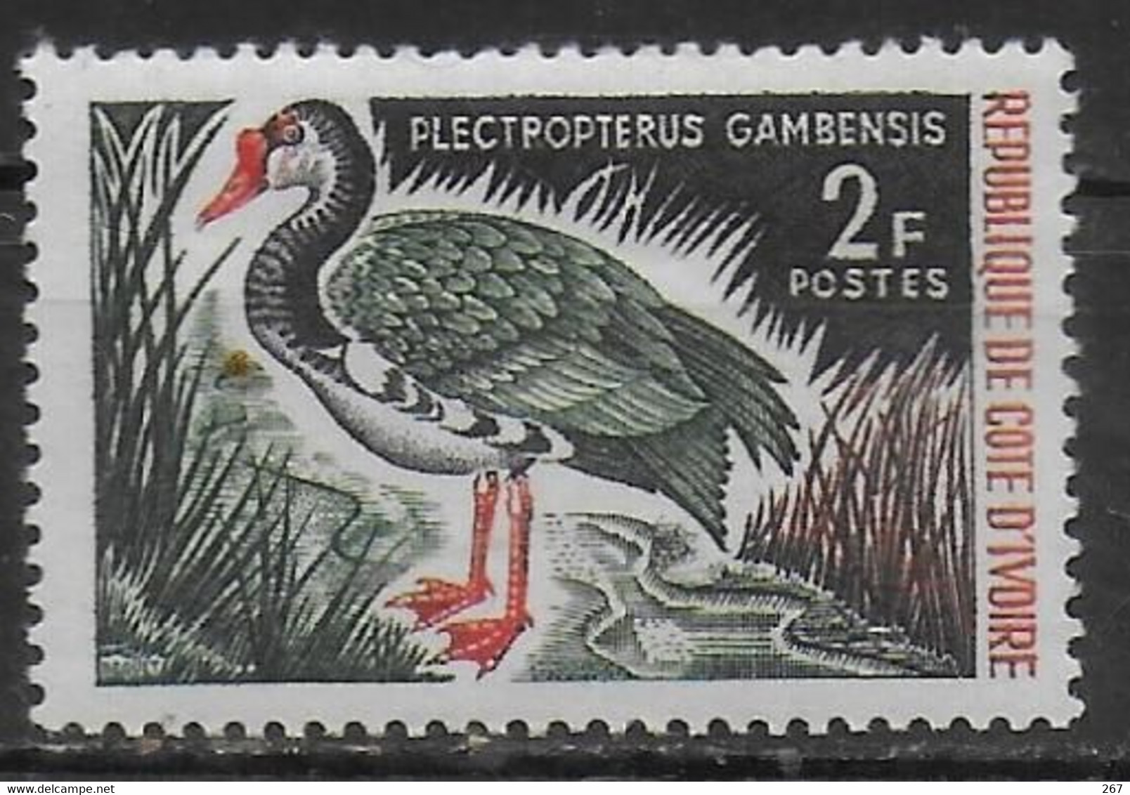 COTE D IVOIRE  N° 250  * *  Oiseaux Oies - Oies