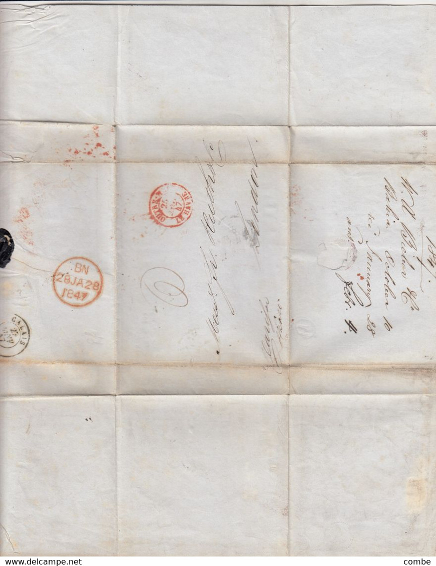 LETTER.  27 JANV 1847. RED OUTRE-MER, LE HAVRE. W.A.BIELBER BAHIA BRAZIL 10 OCTOBER 1846. TO LONDON. - Prephilately